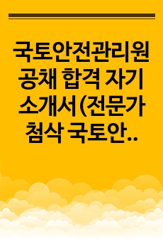 국토안전관리원 공채 합격 자기소개서(전문가 첨삭 국토안전관리원 신입사원 채용 지원동기 합격 이력 및 지원서)