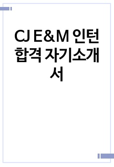 CJ E&M 인턴 합격 자기소개서