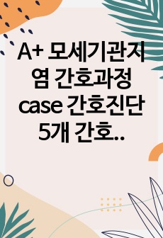 A+ 모세기관지염 간호과정 case 간호진단 5개 간호과정 5개/ 아동간호학 실습