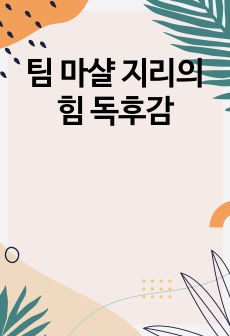 팀 마샬 지리의 힘 독후감