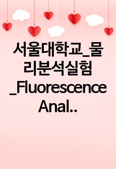 서울대학교_물리분석실험_Fluorescence Analysis(2024)