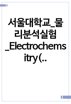 서울대학교_물리분석실험_Electrochemsitry(2024)